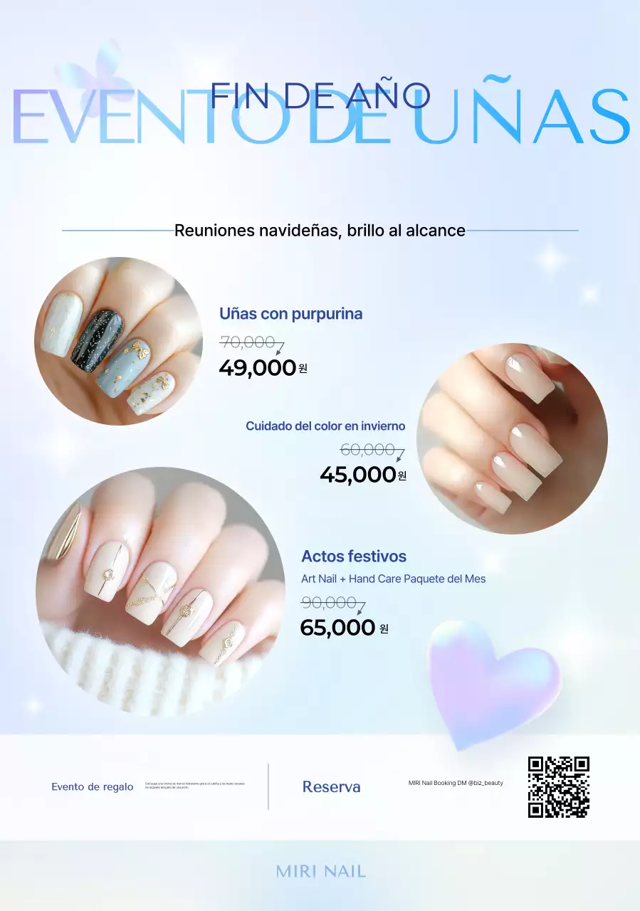 Promoción de arte de uñas moderno en azul cielo