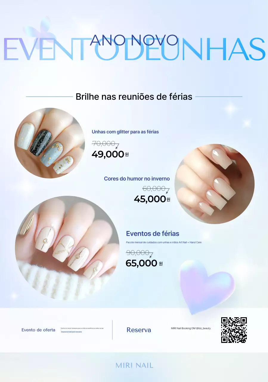Promoção de Nail Art Moderna Azul-Céu