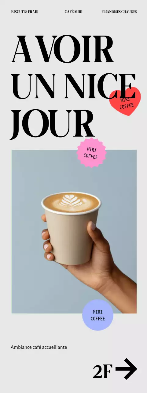 Publicité pour un café moderne beige