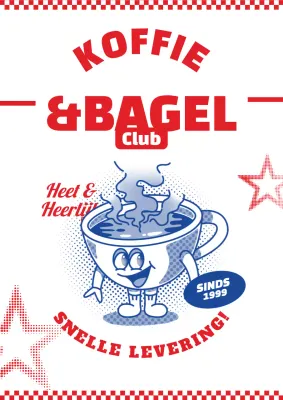Rode Retro Café Advertentie