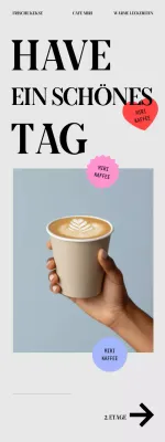 Beigefarbene moderne Café-Werbung