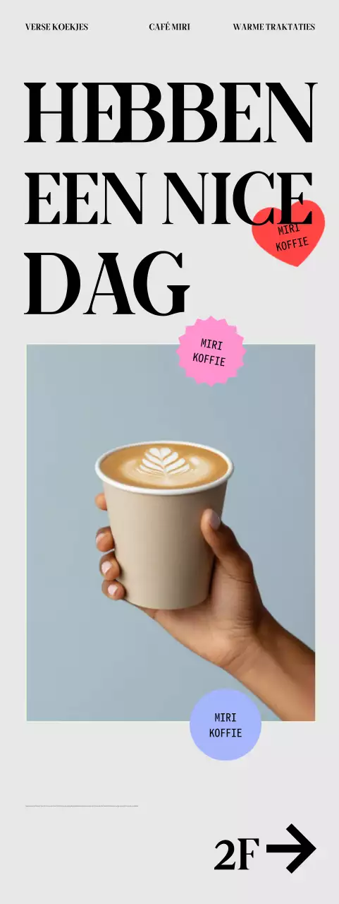 Beige moderne café-advertentie
