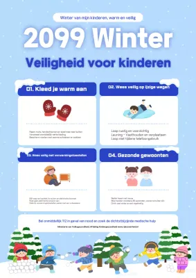 Hemelsblauwe eenvoudige veiligheidsmaatregelen voor kinderen
