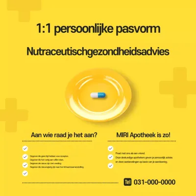 Gele advertentie voor een eenvoudig gezondheidsconsult