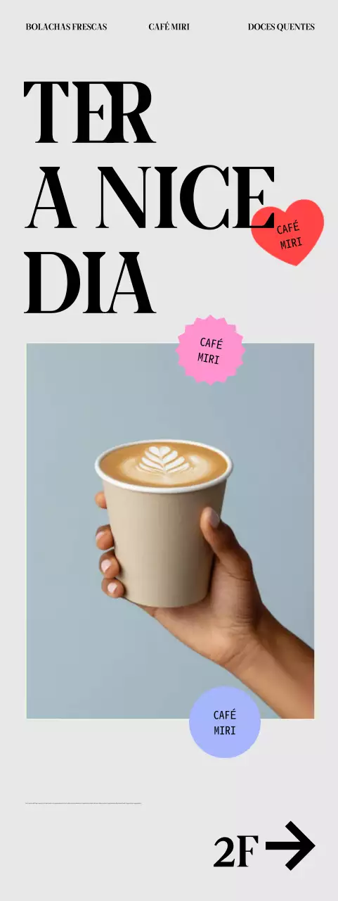 Anúncio de café moderno bege