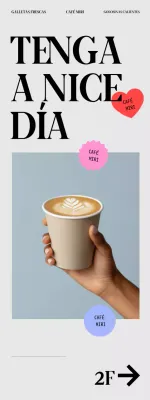 Anuncio de cafetería moderna beige