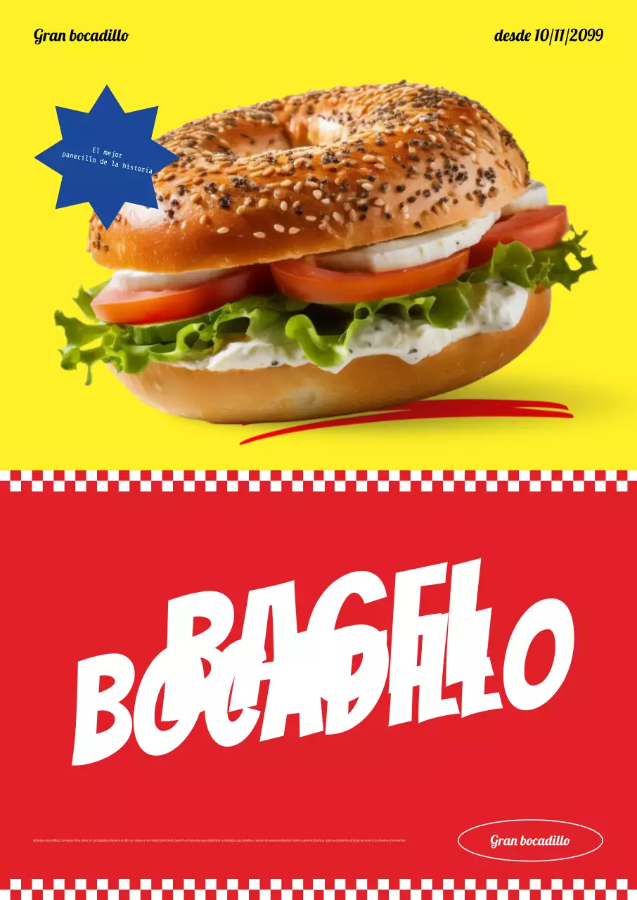 Anuncio de sándwich pop amarillo
