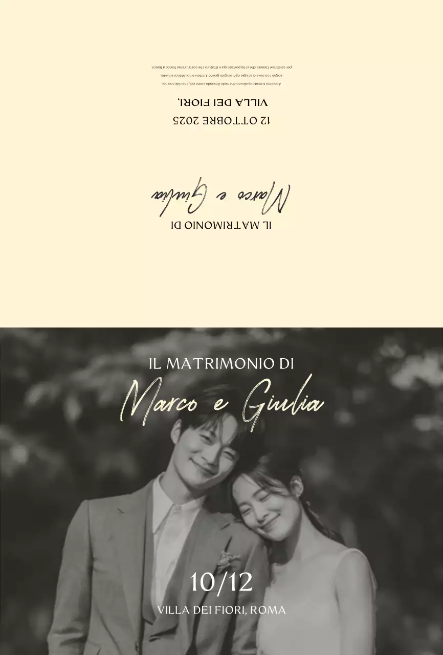 Invito a nozze classico beige