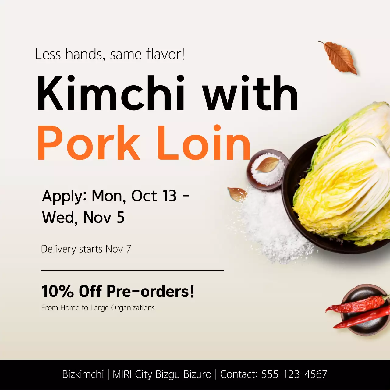 Beige Simple Pickled Cabbage Event