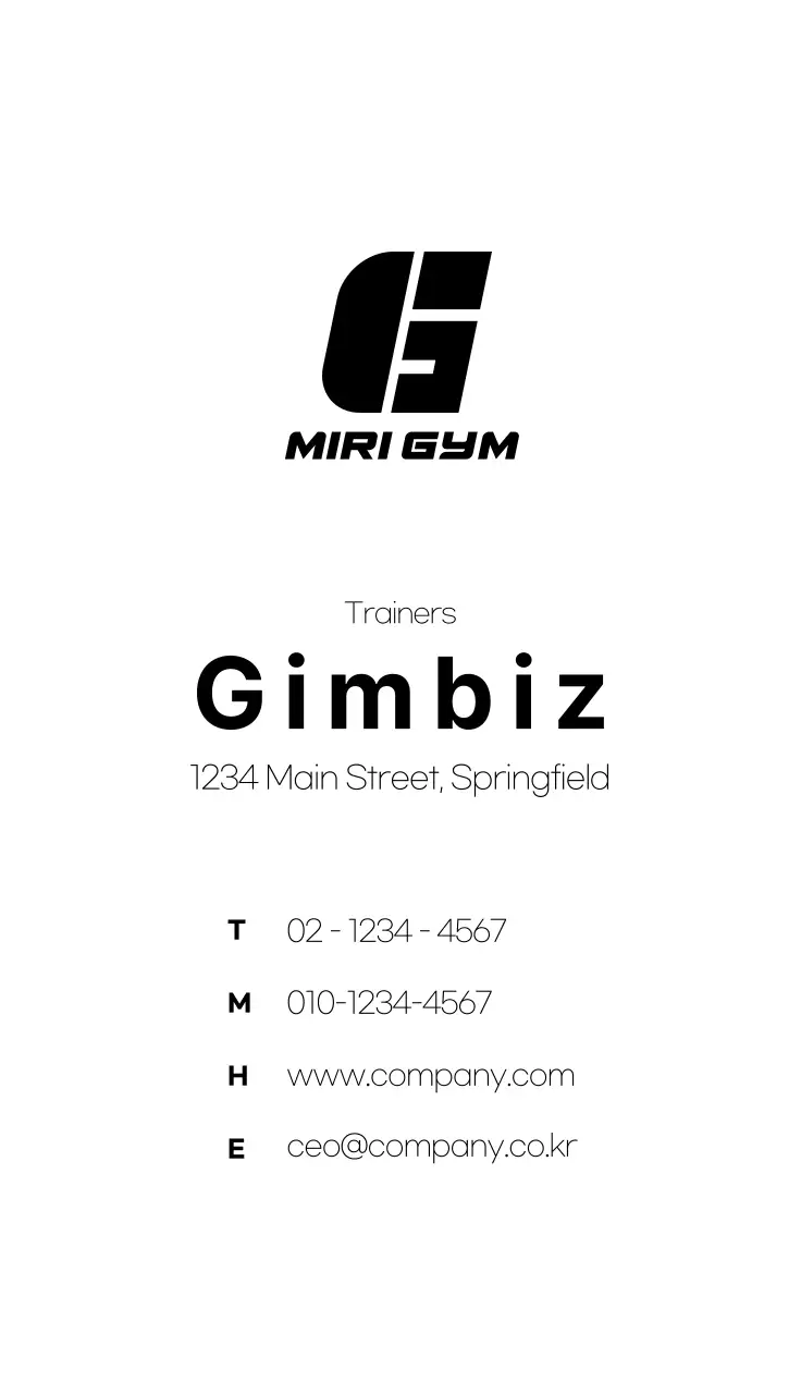 Quảng cáo thể hình hiện đại đen trắng