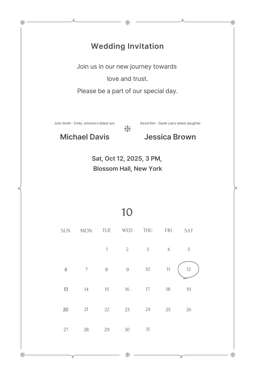 Black Simple Wedding Invitation