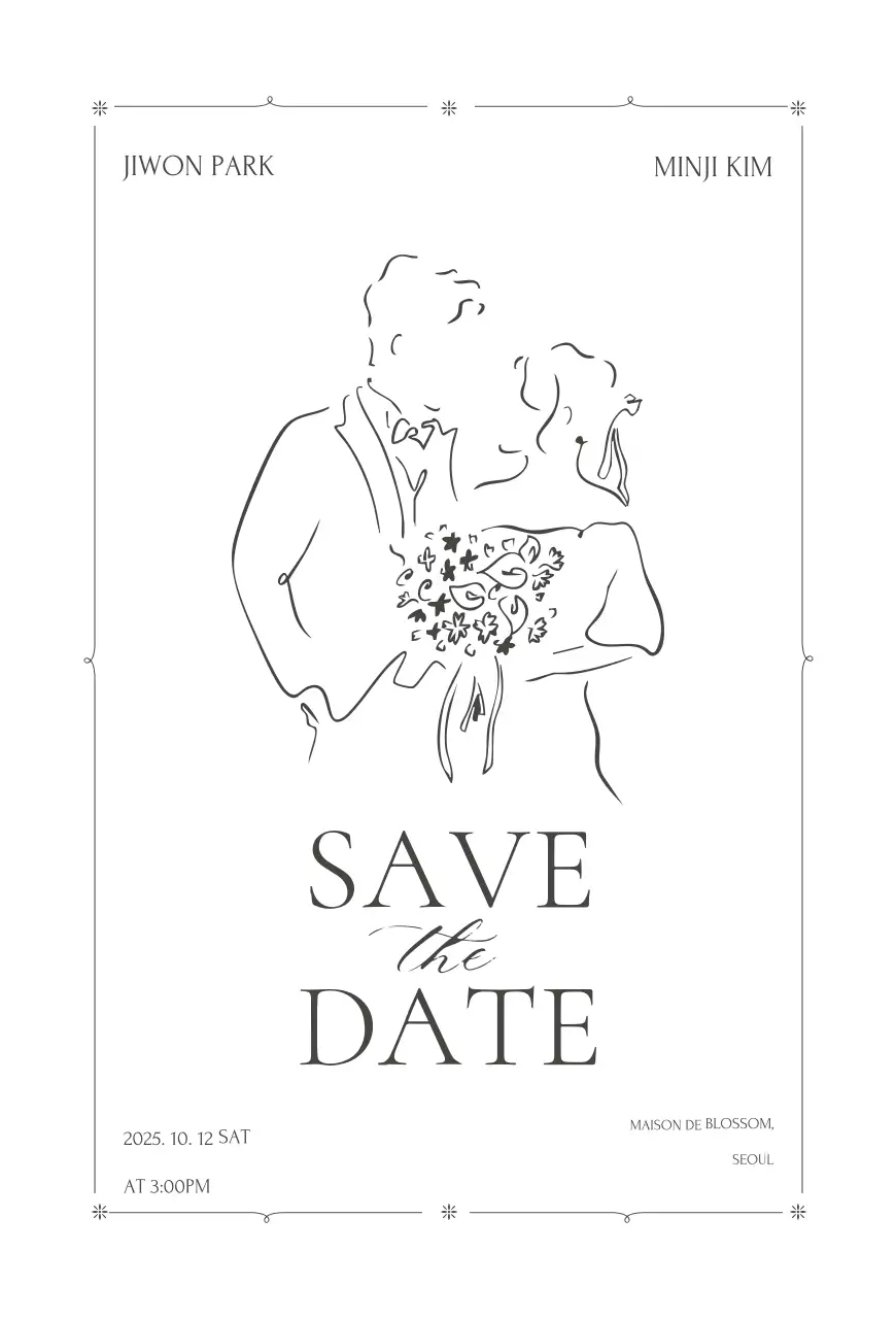 Black and White Simple Wedding Invitation