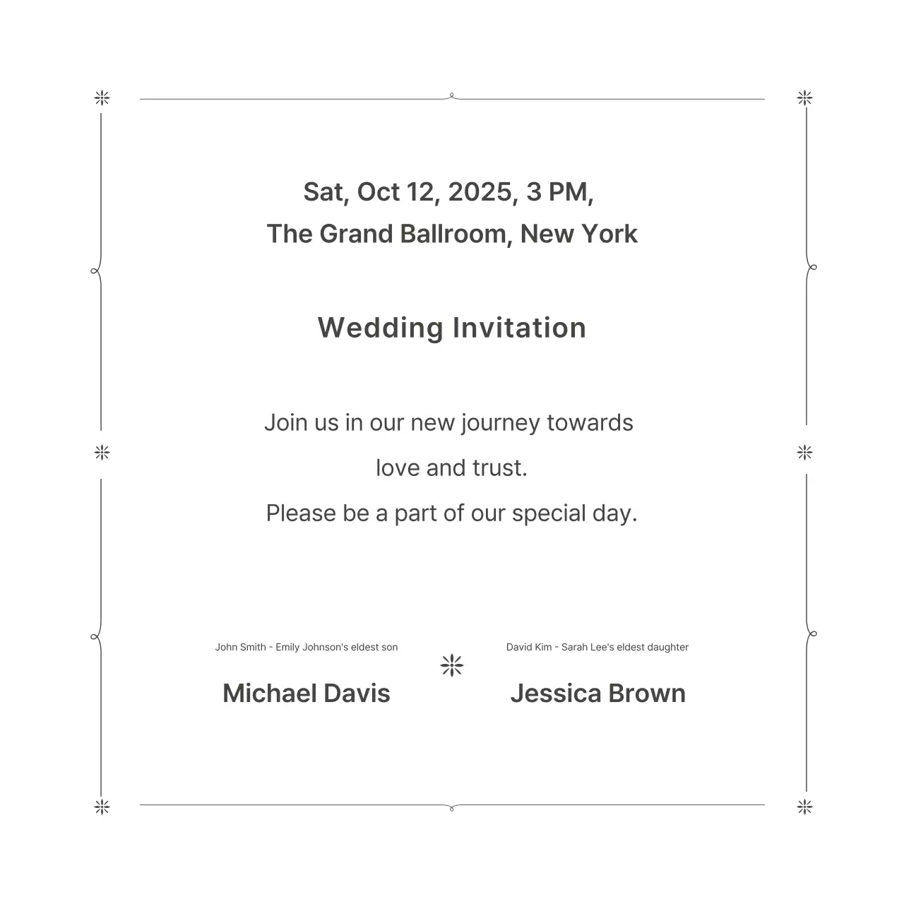 Thiệp cưới tối giản màu trắng