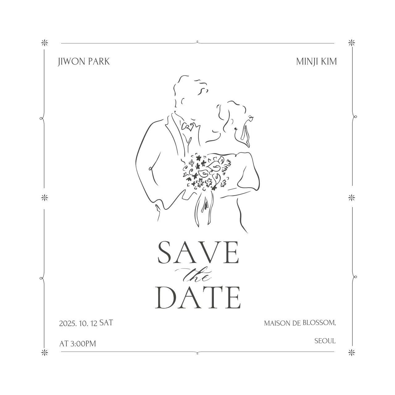 Convite de casamento minimalista branco