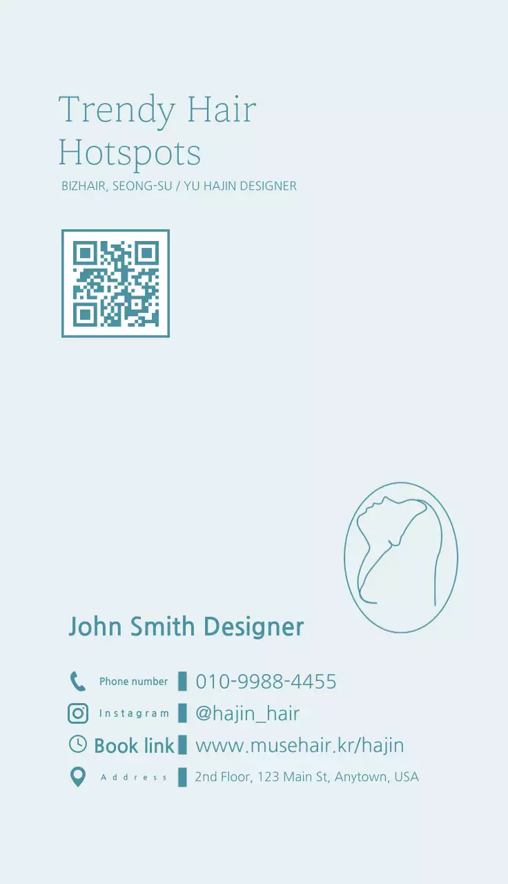 Logo tóc đơn giản màu xanh da trời