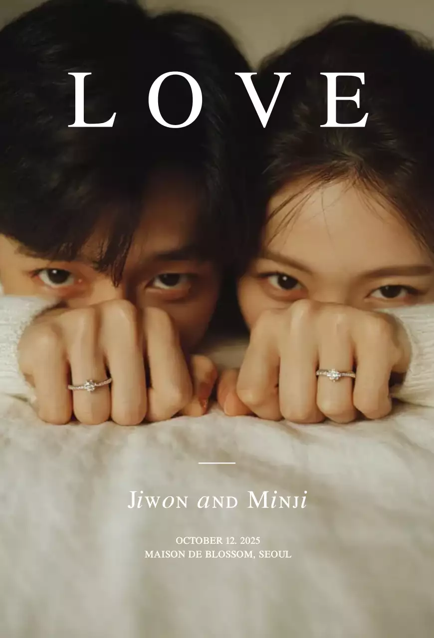 Convite de casamento minimalista bege