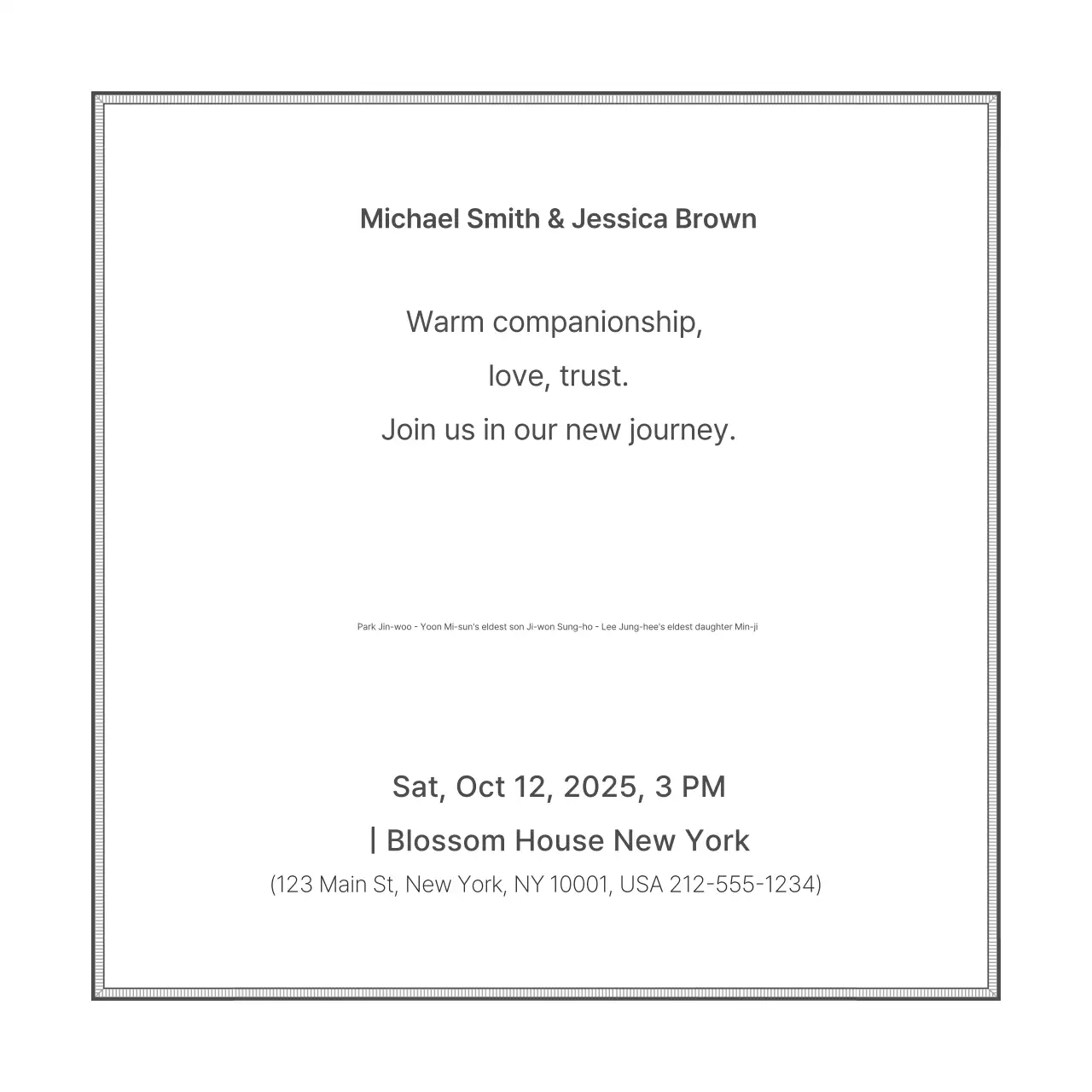 Thiệp cưới cổ điển màu trắng