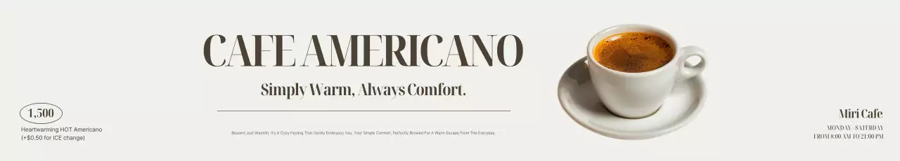 Anúncio de café branco minimalista