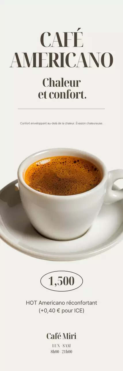 Publicité pour un café beige simple