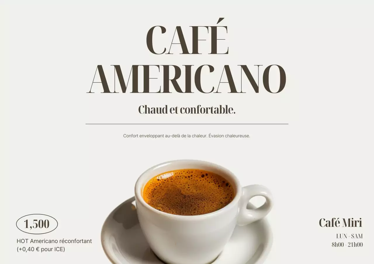 Publicité pour un café beige simple