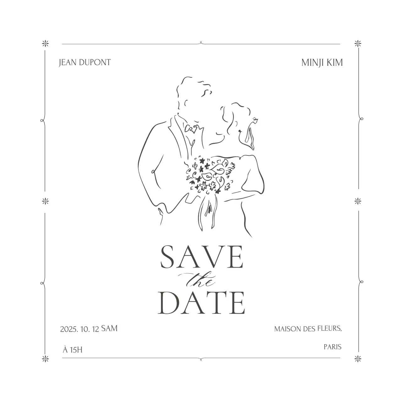 Faire-part de mariage minimaliste blanc