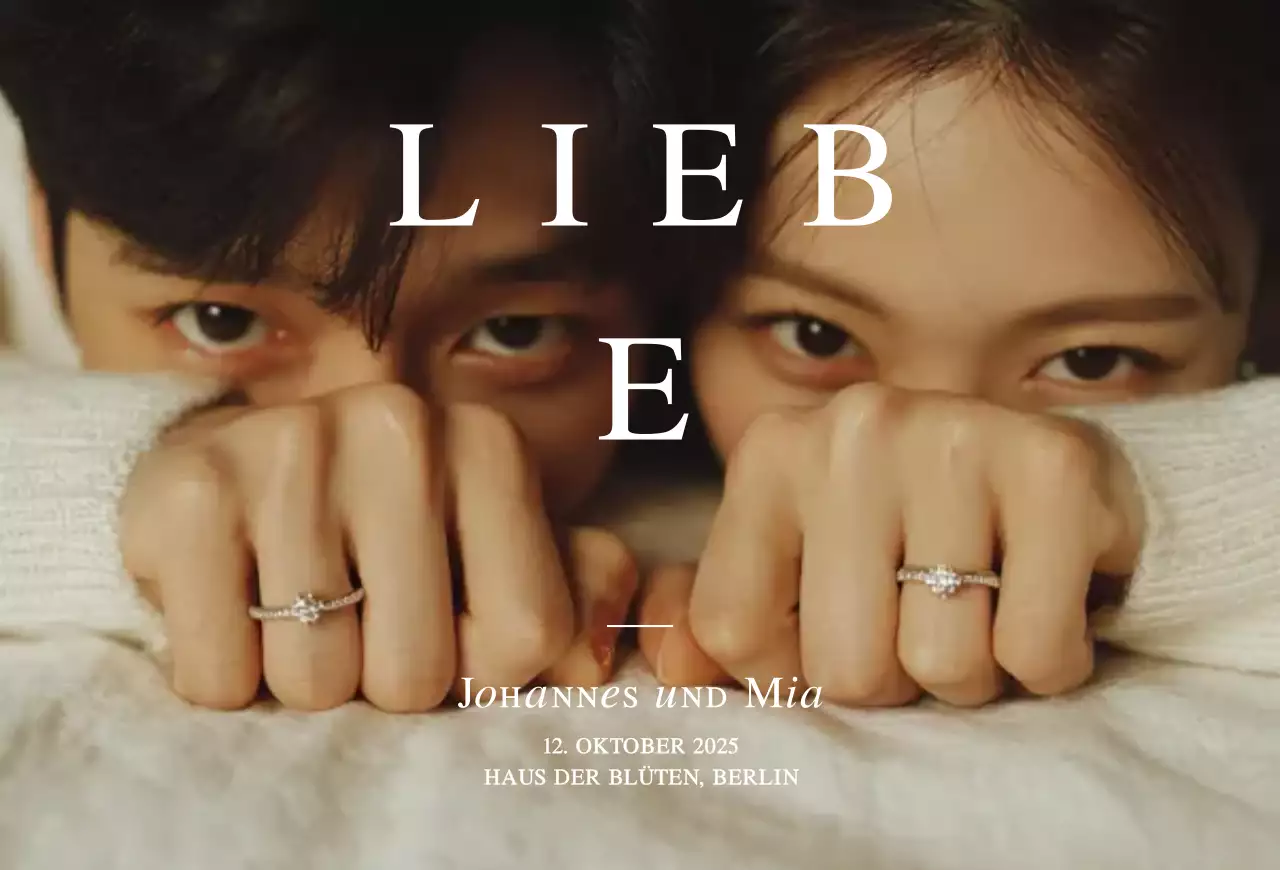 Beige Einfache Hochzeitseinladung