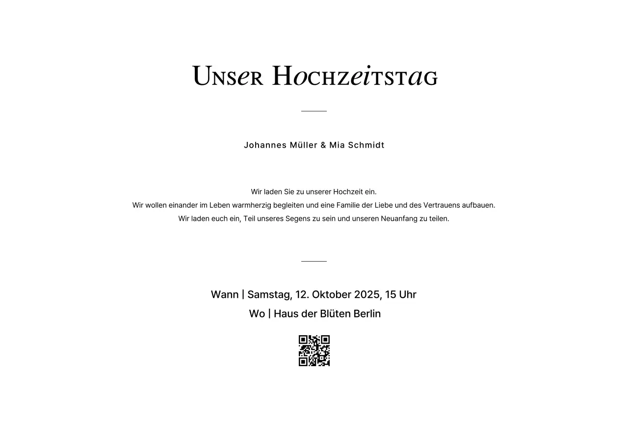 Beige Einfache Hochzeitseinladung