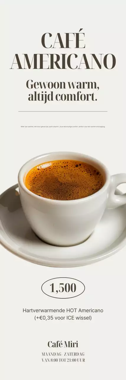 Beige Eenvoudige Koffie Advertentie