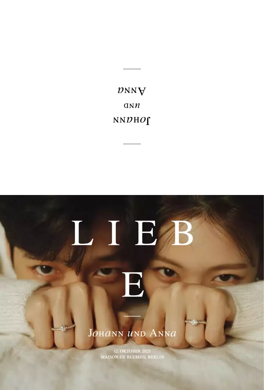 Braune moderne Hochzeitseinladung