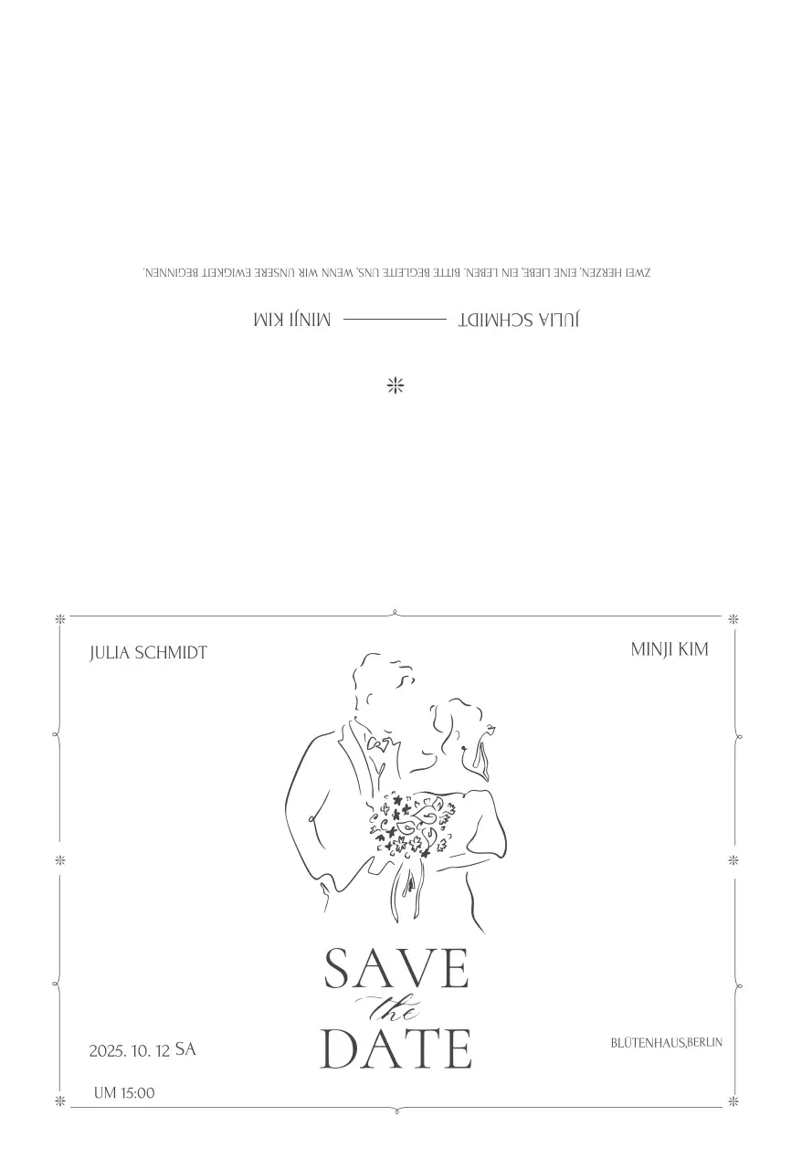 Schwarze einfache Hochzeitseinladung