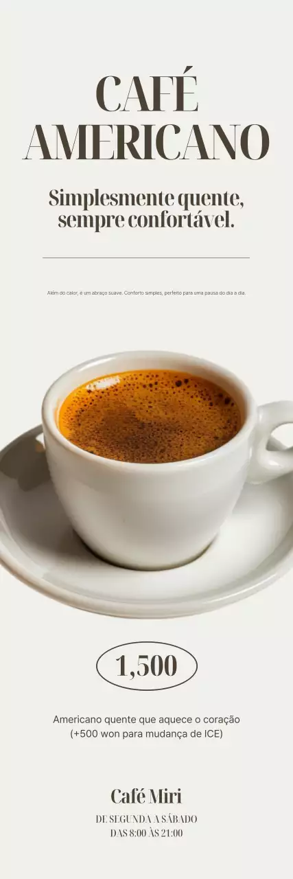 Anúncio de café simples bege
