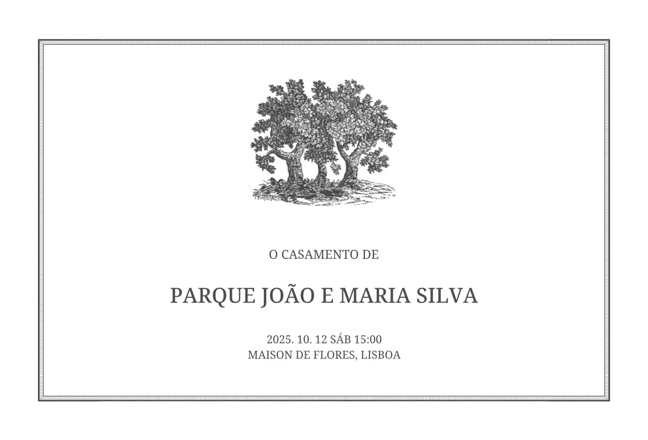 Convite de casamento clássico branco