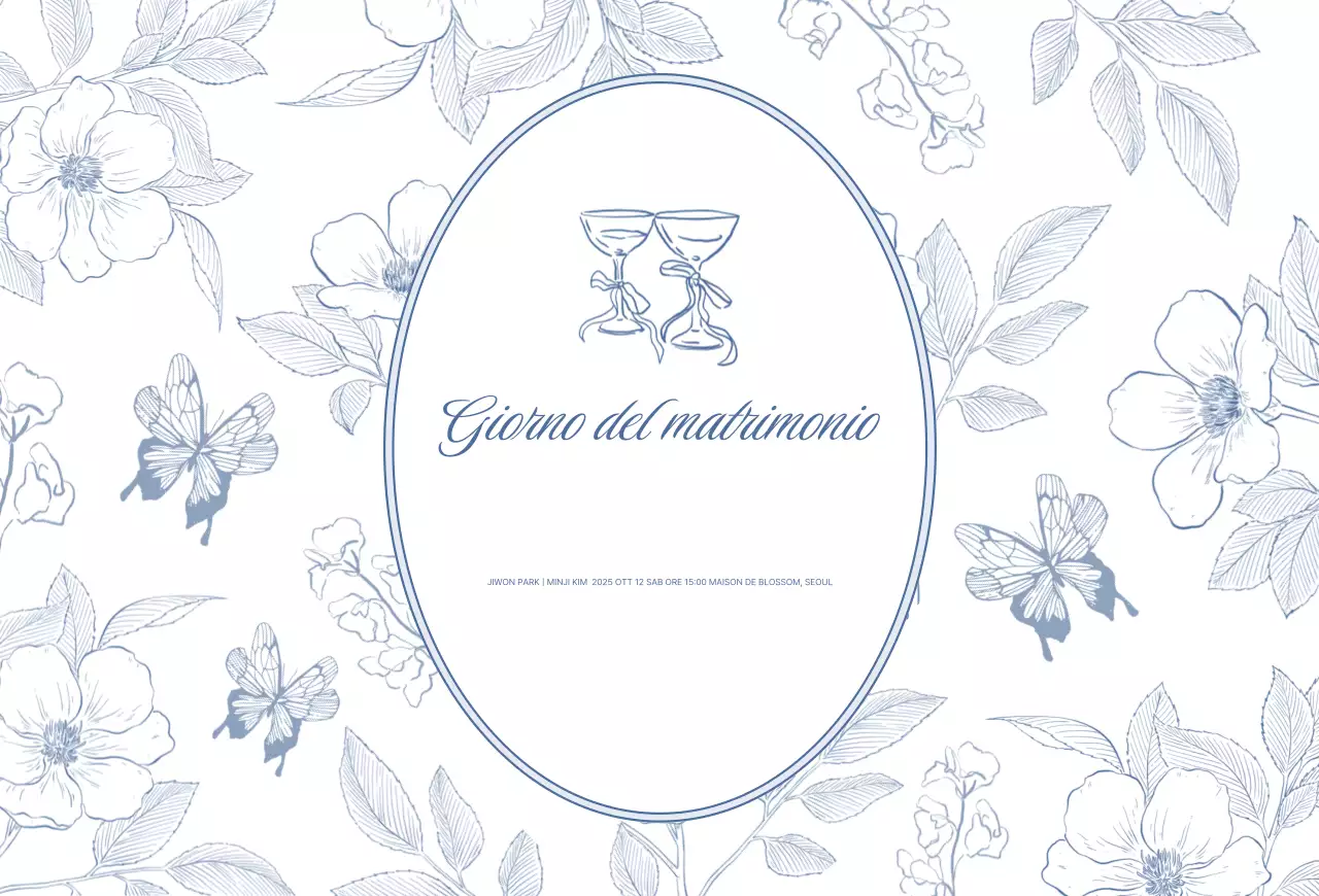 Invito a nozze classico blu