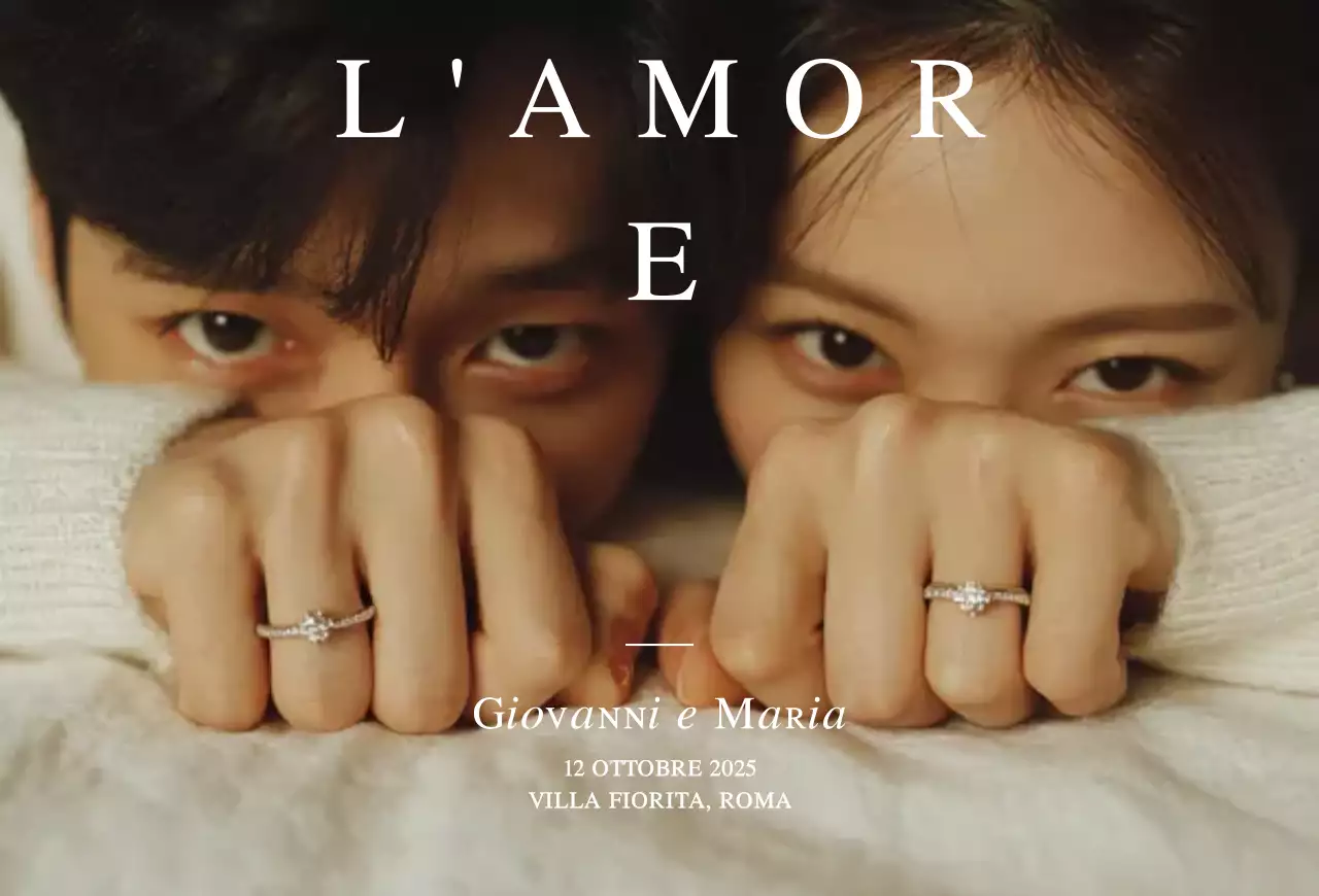 Invito di nozze semplice beige