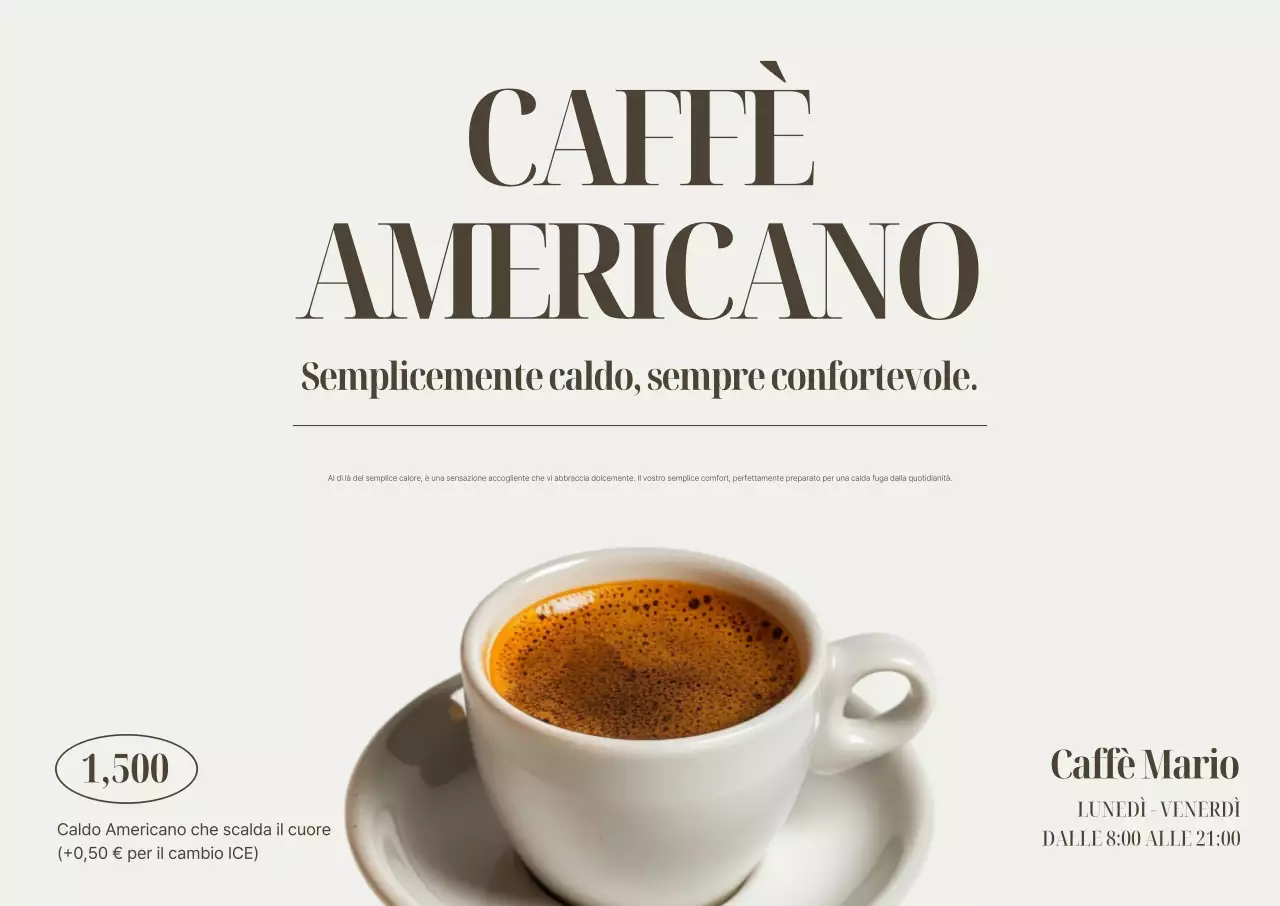 Pubblicità di caffè semplice beige