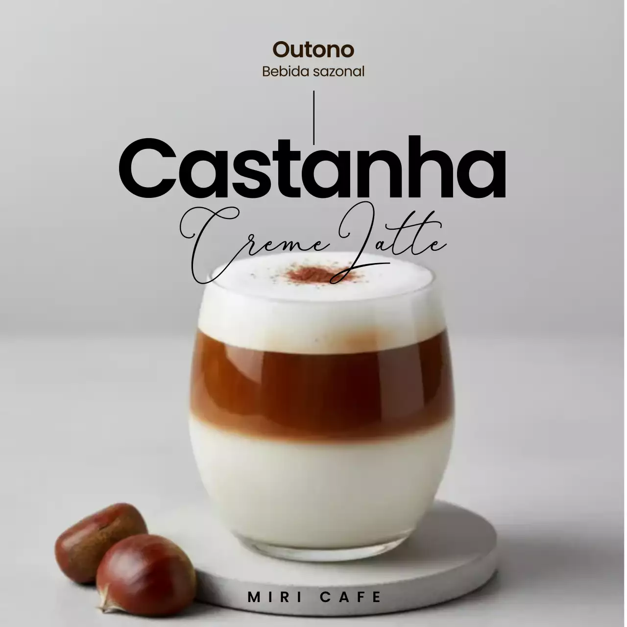 Promoção de bebidas de outono da Gray Modern