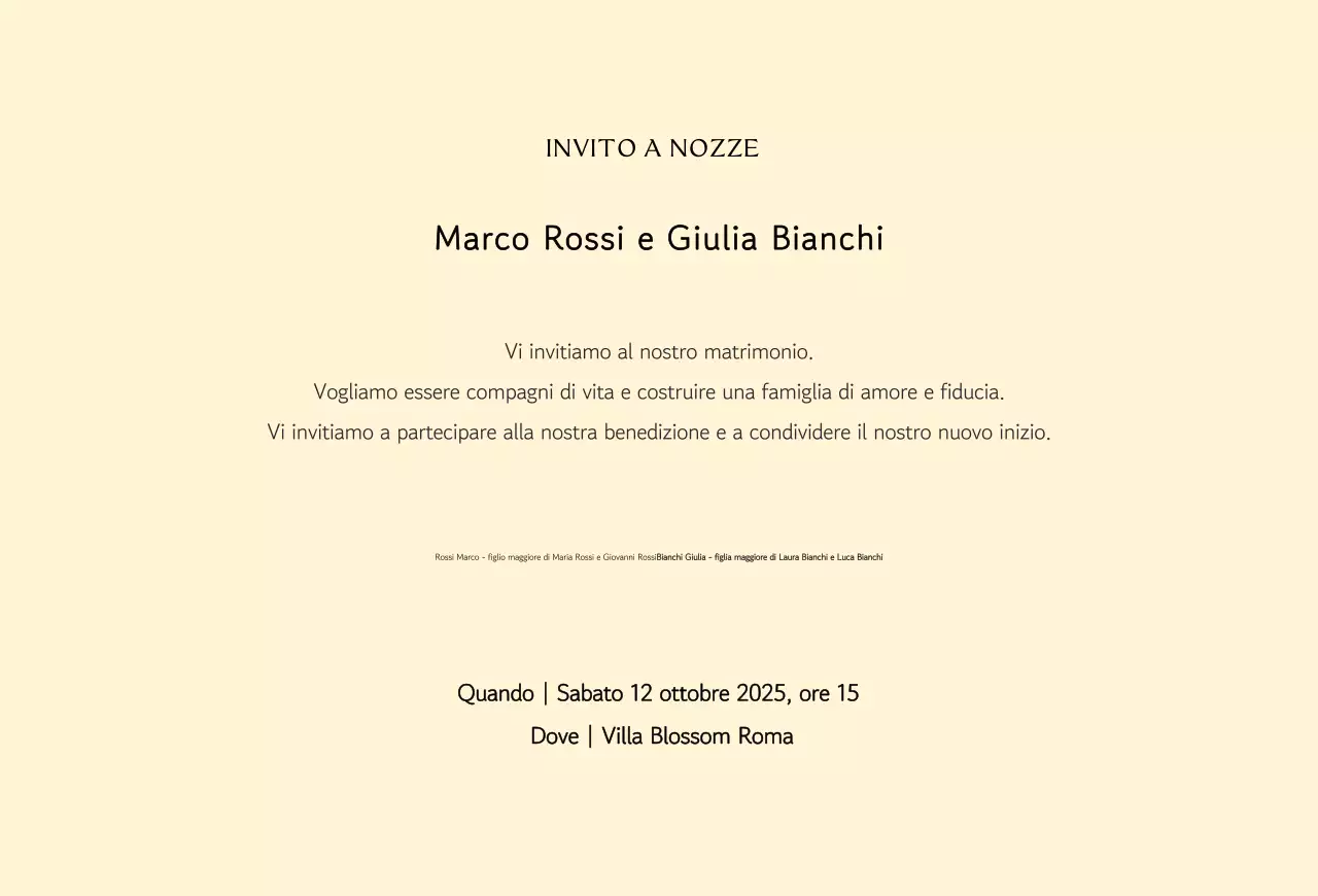 Invito di nozze classico in bianco e nero