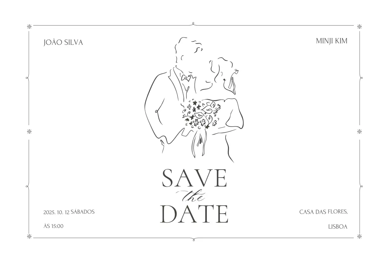 Convite de casamento minimalista branco