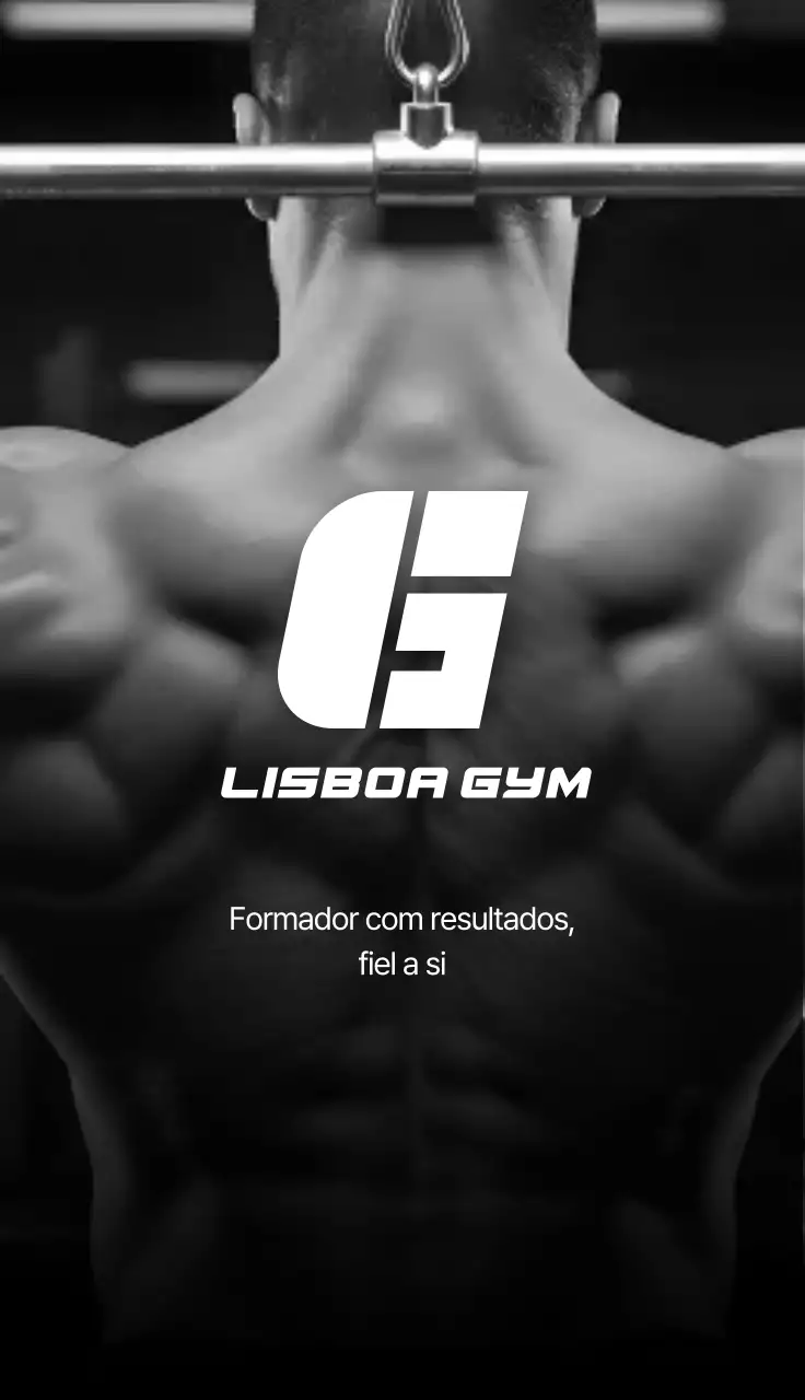 Anúncio de fitness moderno em preto e branco