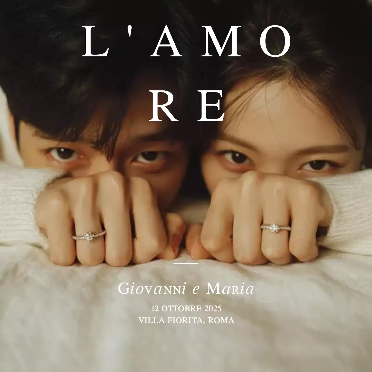 Invito di nozze elegante beige