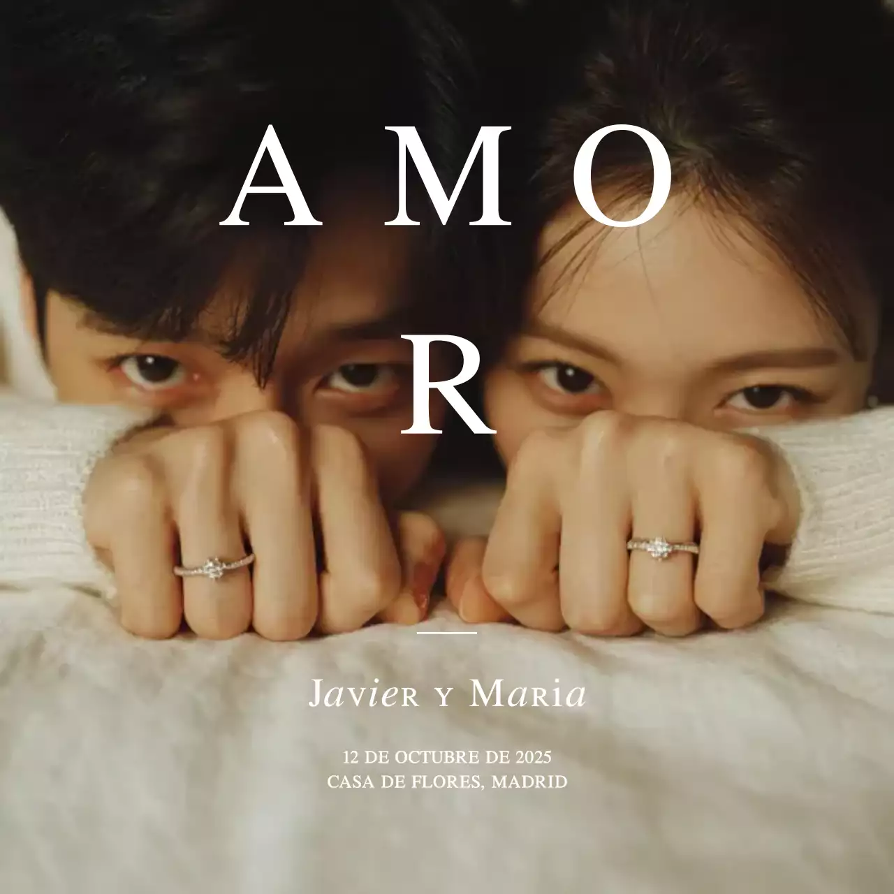 Invitación de boda elegante en color beige