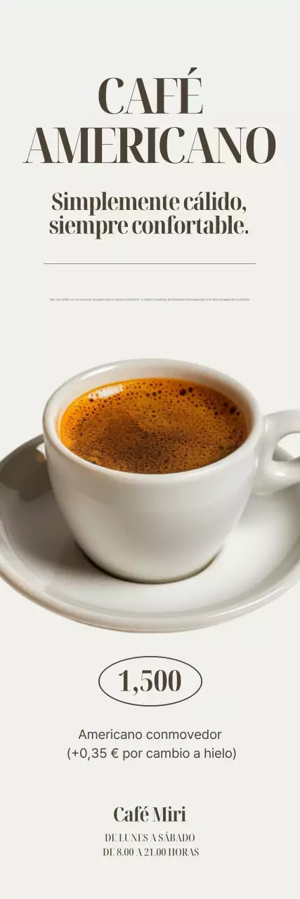 Anuncio de café simple beige