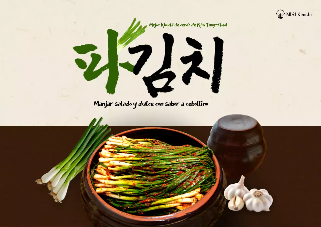 Anuncio de kimchi tradicional verde
