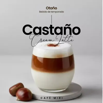 Promoción de bebidas modernas de otoño en gris