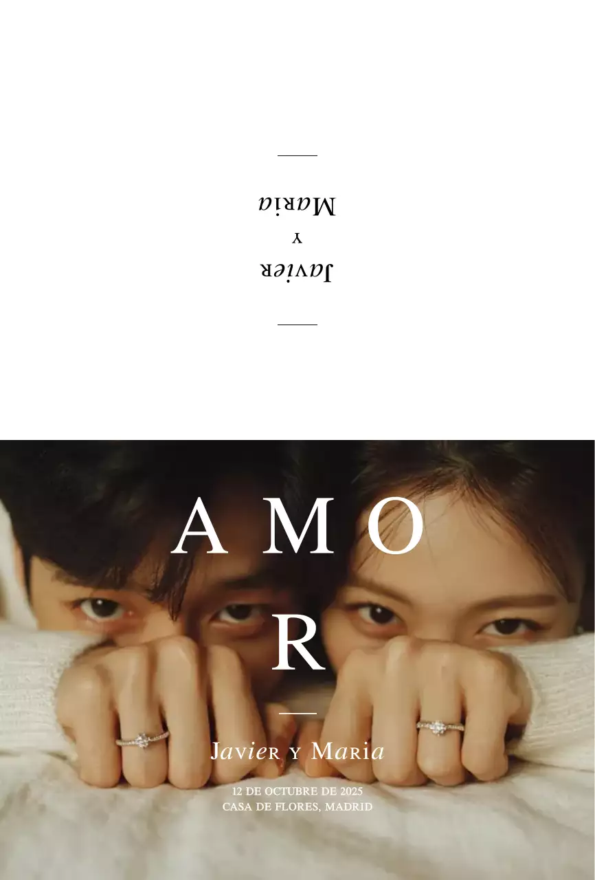 Invitación de boda moderna marrón