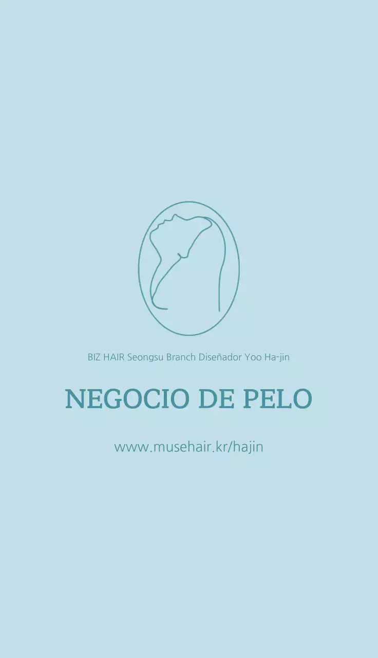 Logotipo de cabello simple de color azul cielo