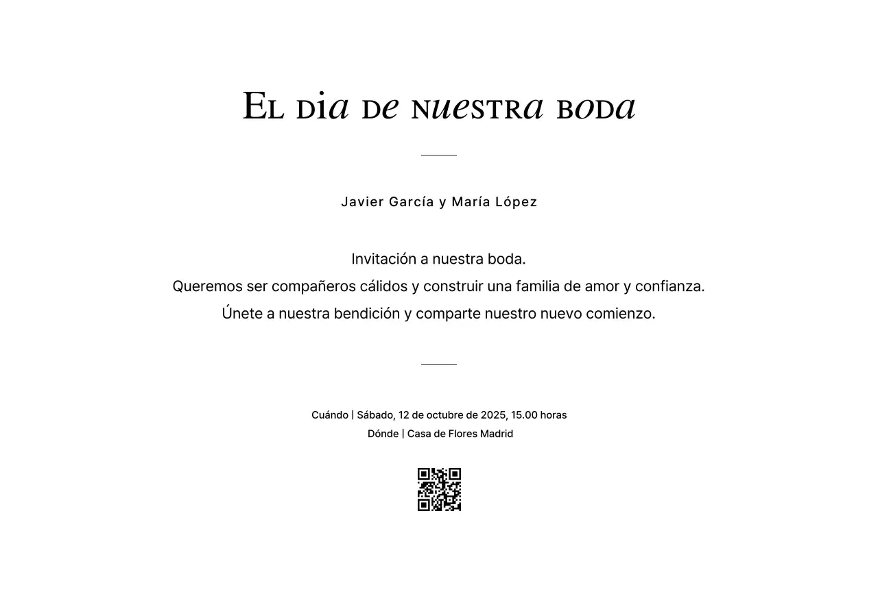 Invitación de boda sencilla en beige