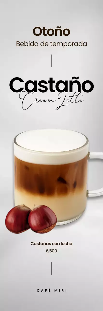 Promoción del menú de café moderno blanco