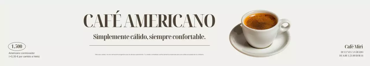 Anuncio de café minimalista blanco