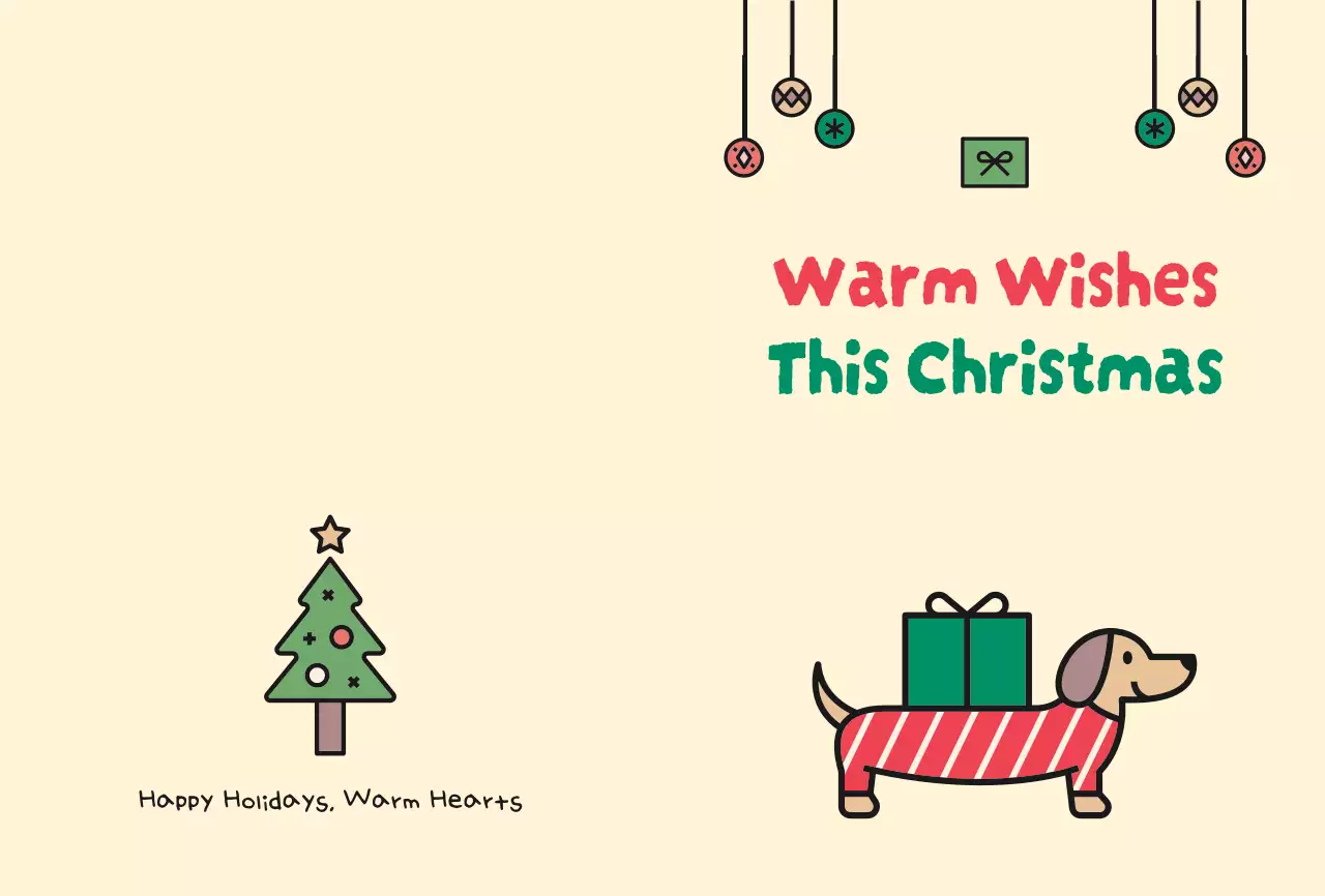 베이지 아기자기한 크리스마스 엽서